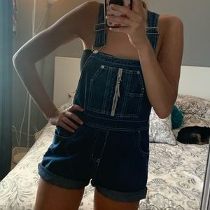 Urban outfitters vintage 90s denim short overalls